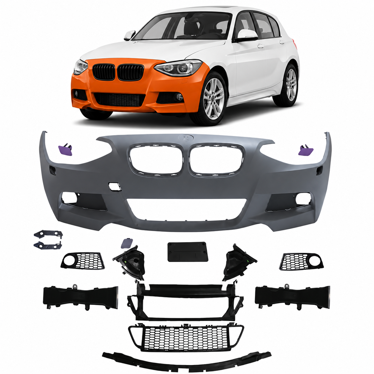 👉Paraurti Anteriore con SRA adatto per BMW Serie 1 F20 F21 2011-2015👈