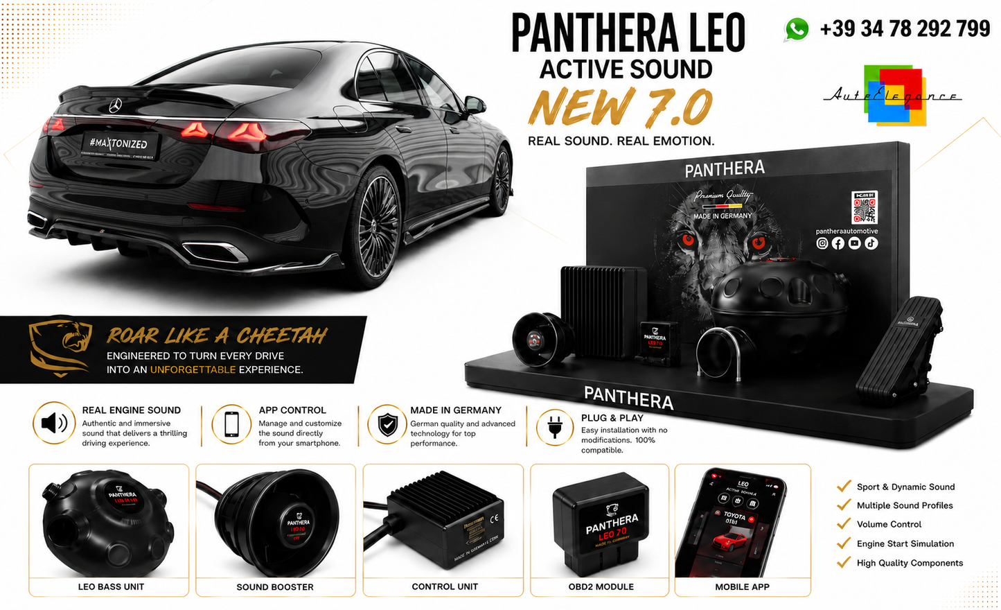 💕ART.2672 PANTHERA Soundsystem Booster 7.0-Mercedes-Benz E  AMG-Line W214💕