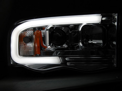 💕 Fari Anteriori Adatto per Dodge RAM 2002-2006 Tube Light LED Cromati 💕