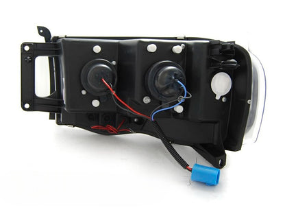 💫 ART.6019 Fari anteriori TUBE LIGHT neri adatti per Dodge Ram 2002–2006 💫