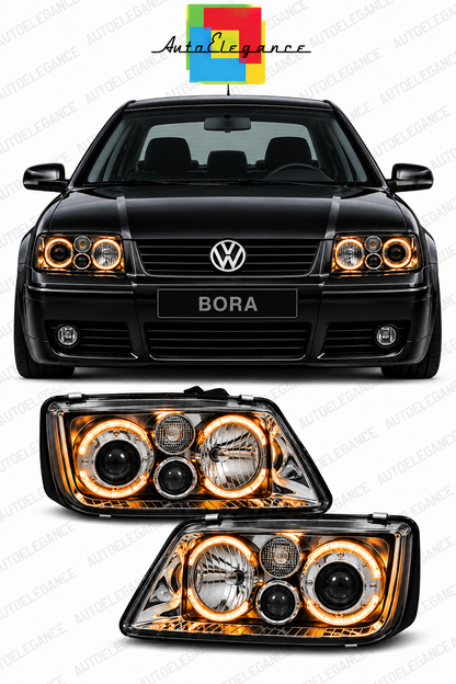 ART.10859 FARI  ANTERIORI ADATTO PER VW BORA 09.98-07.05 NERO