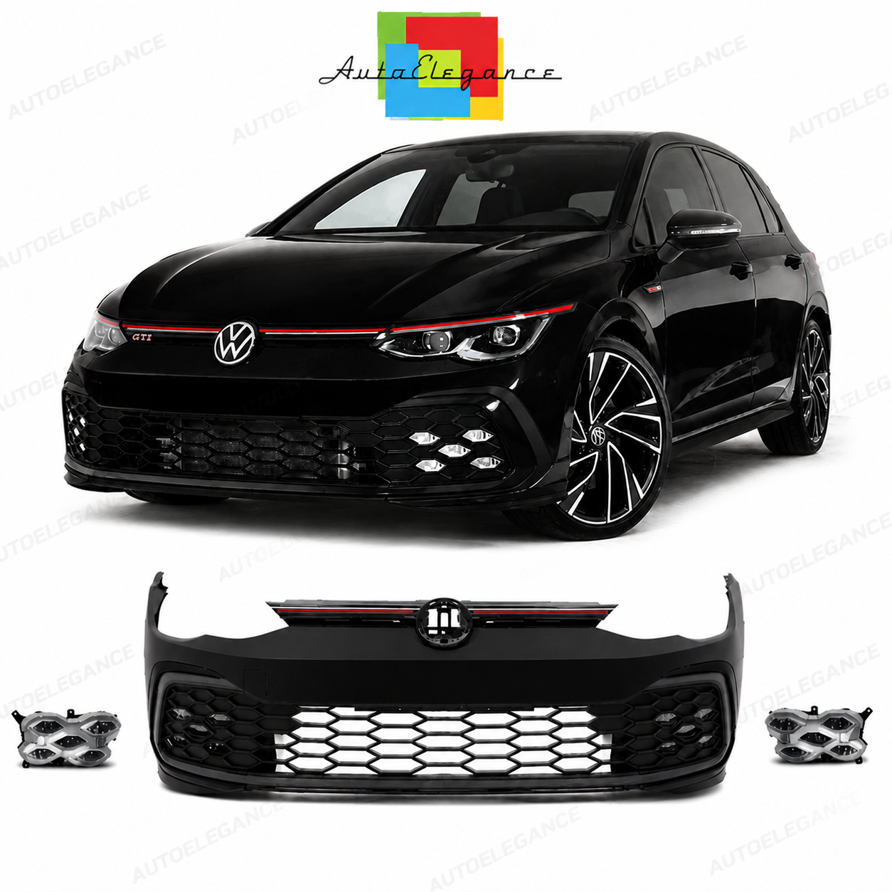 💕PARAURTI ANTERIORE VOLKSWAGEN VW GOLF 8 LOOK GTI💕
