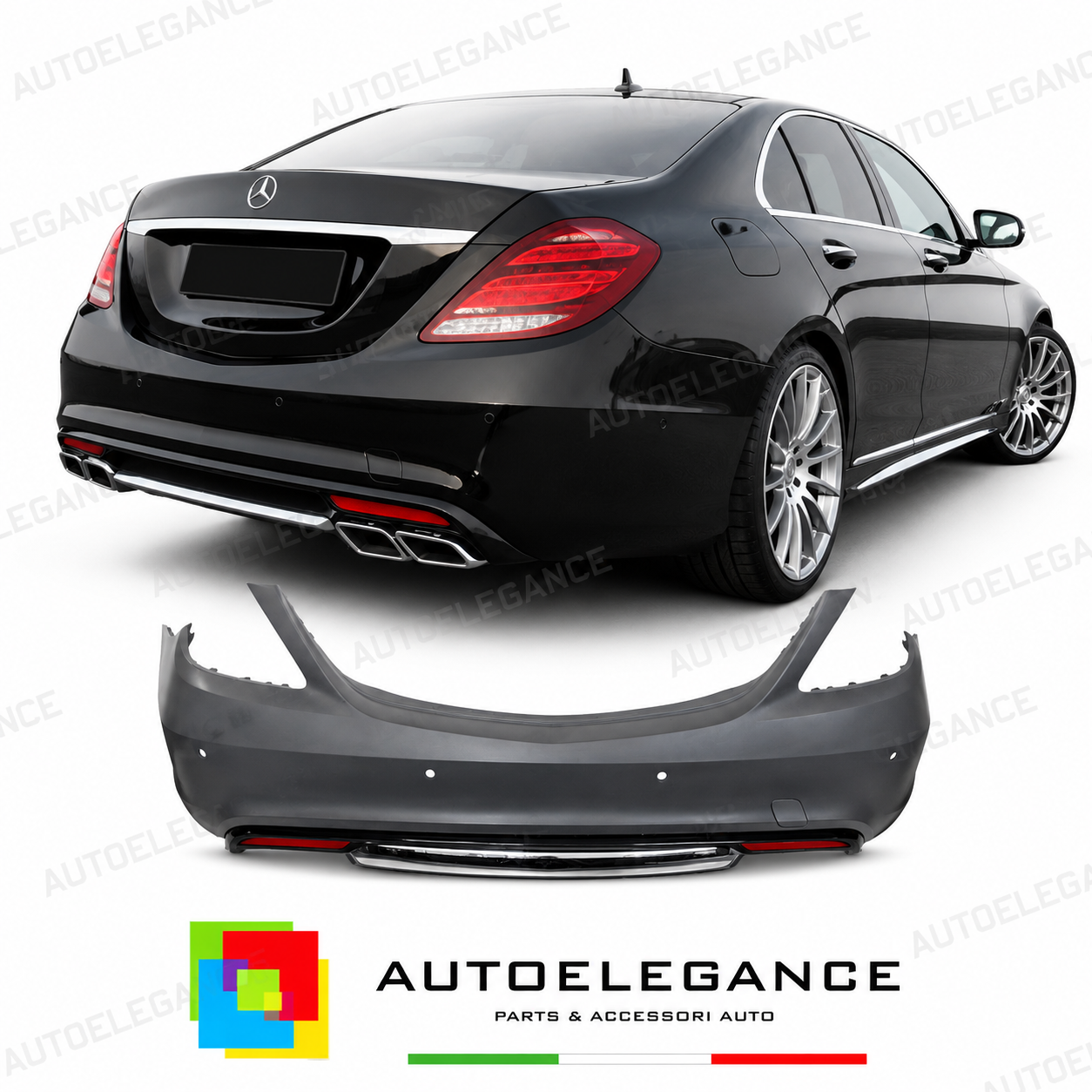 PARAURTI POSTERIORE MERCEDES CLASSE S W222 13-17 LOOK S65 PDC