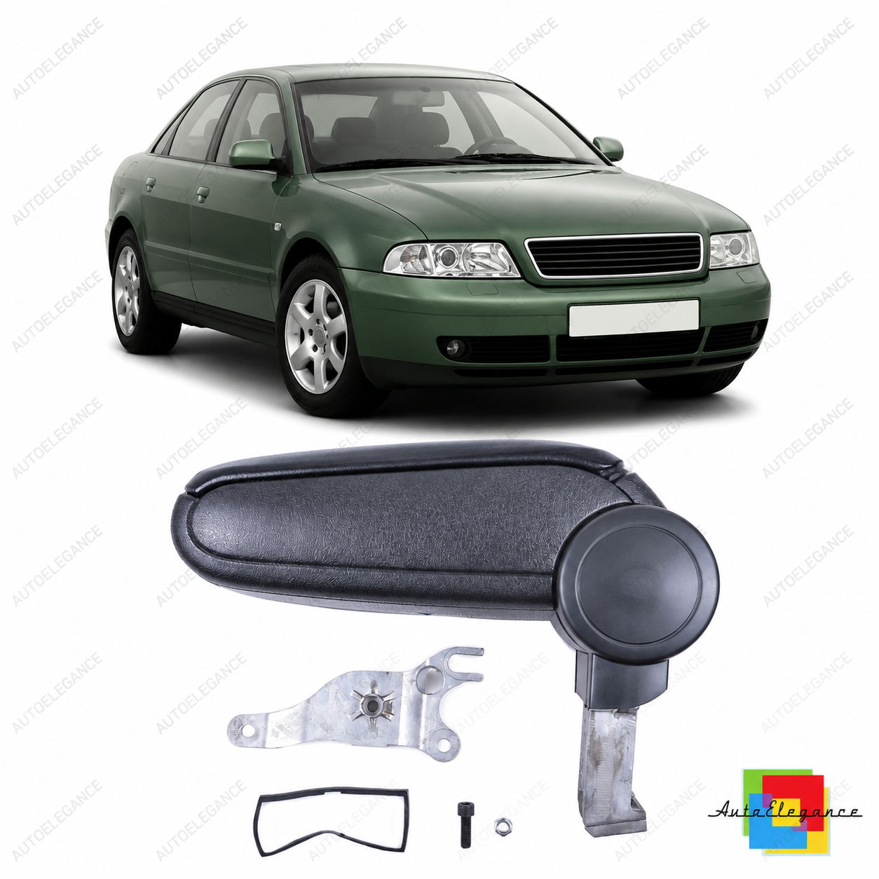 👉Bracciolo in pelle PU nera con vano portaoggetti Audi A6 C5 (4B) 1997-2004👈
