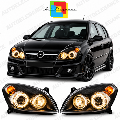 ART.2101 FARI ANTERIORI ASTRA H 2004-2009 LED  NERO