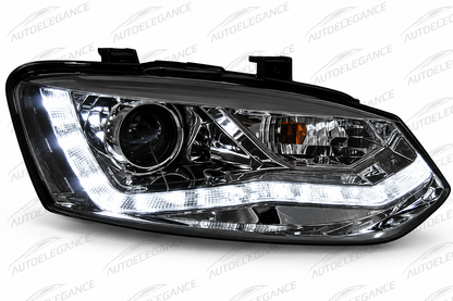 ART.6337 FARI ANTERIORI ADATTO PER VW POLO 6R 09-03.14 NERI