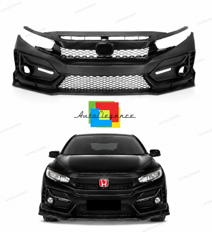 💫ART.10412 PARAURTI ANTERIORE PER HONDA CIVIC X HATCHBACK 16-21💫