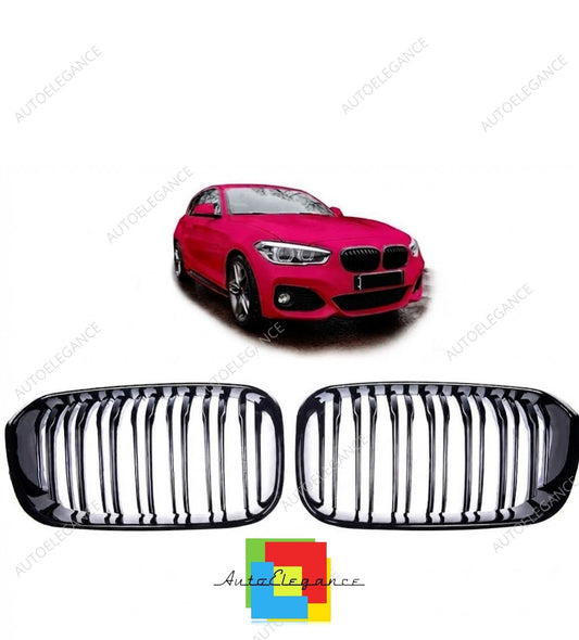 👉Griglia Anteriore Lucida Nero Doppia Linea BMW Serie 1 F20 F21 15-19👈