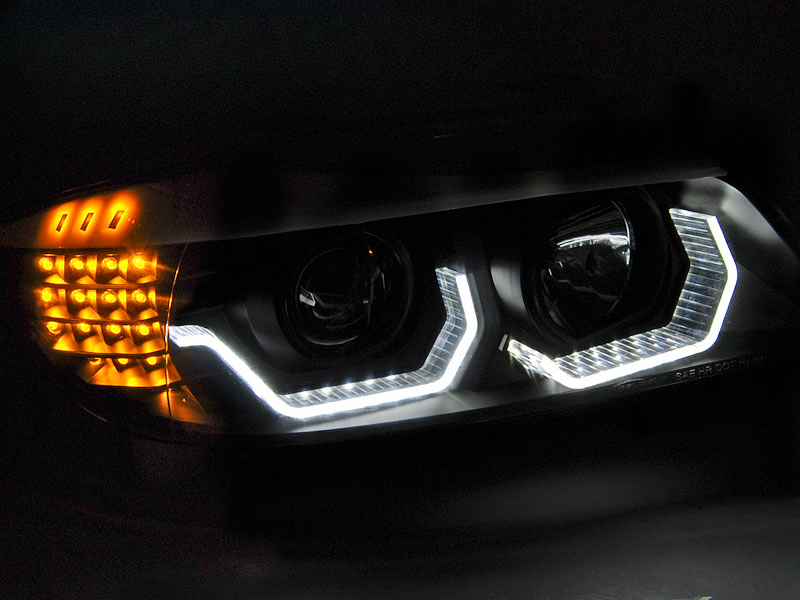 🔥FARI ANGEL EYES LED 3D NERI ADATTI PER BMW SERIE 3 E90/E91 05-08🔥