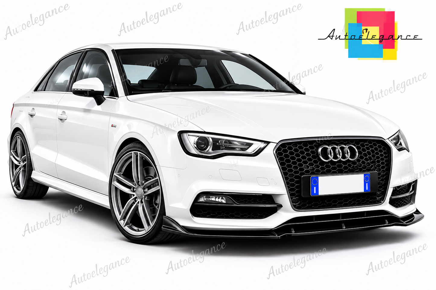 🔥AUDI A3 8V 2012-2015 SOTTO PARAURTI ANTERIORE SPLITTER ABS NERO LOOK RS3🔥