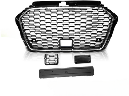 BLACK CHROME SPORT GRILLE SUITABLE FOR AUDI A3 (8V) 17-