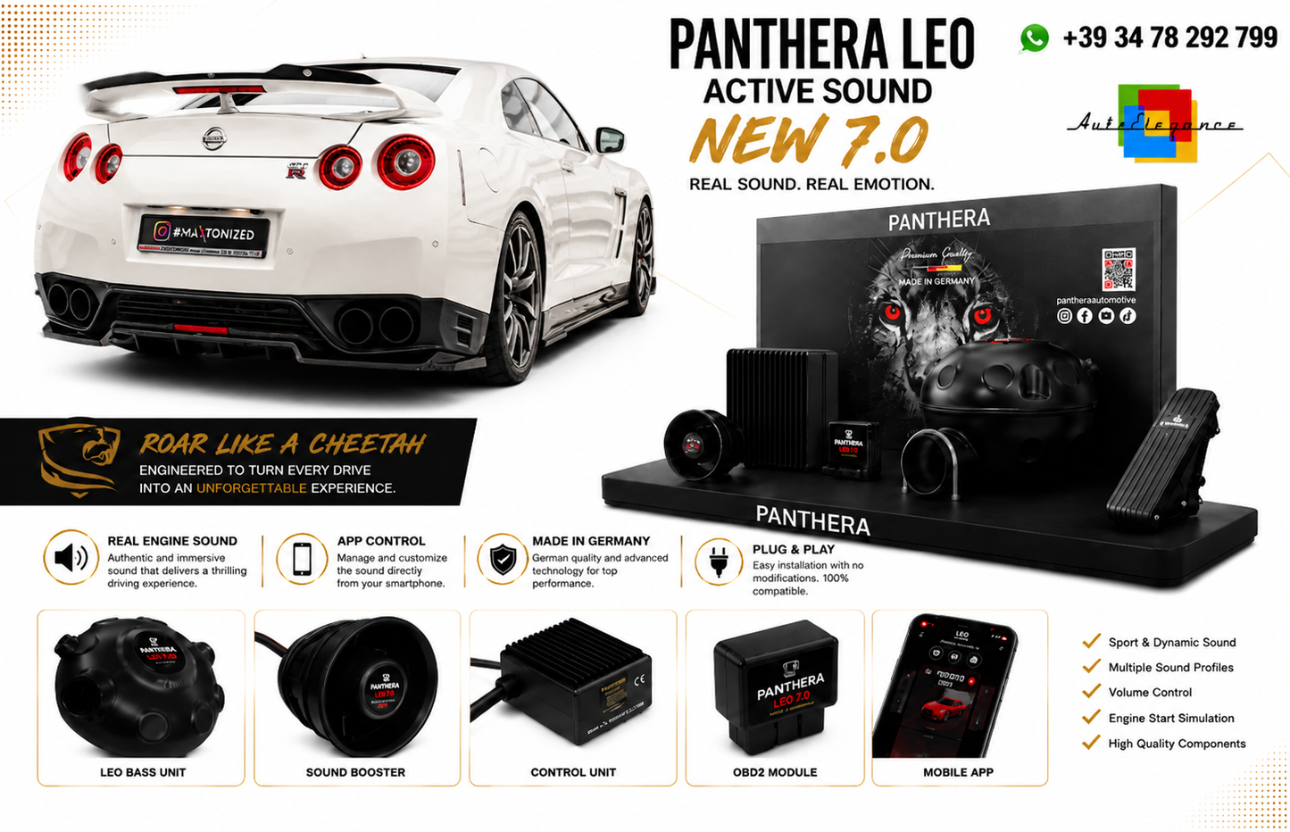 💕ART.2672 PANTHERA Soundsystem Booster 7.0 - Nissan GTR R35 Facelift💕