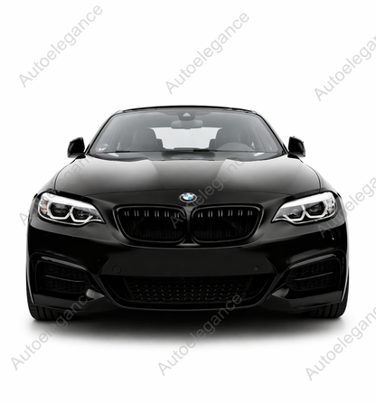 🔥GRIGLIA ANTERIORE A DOPPIO RENE PER BMW  2 F22 F23 F87 M2 NERO LUCIDO 14-18🔥