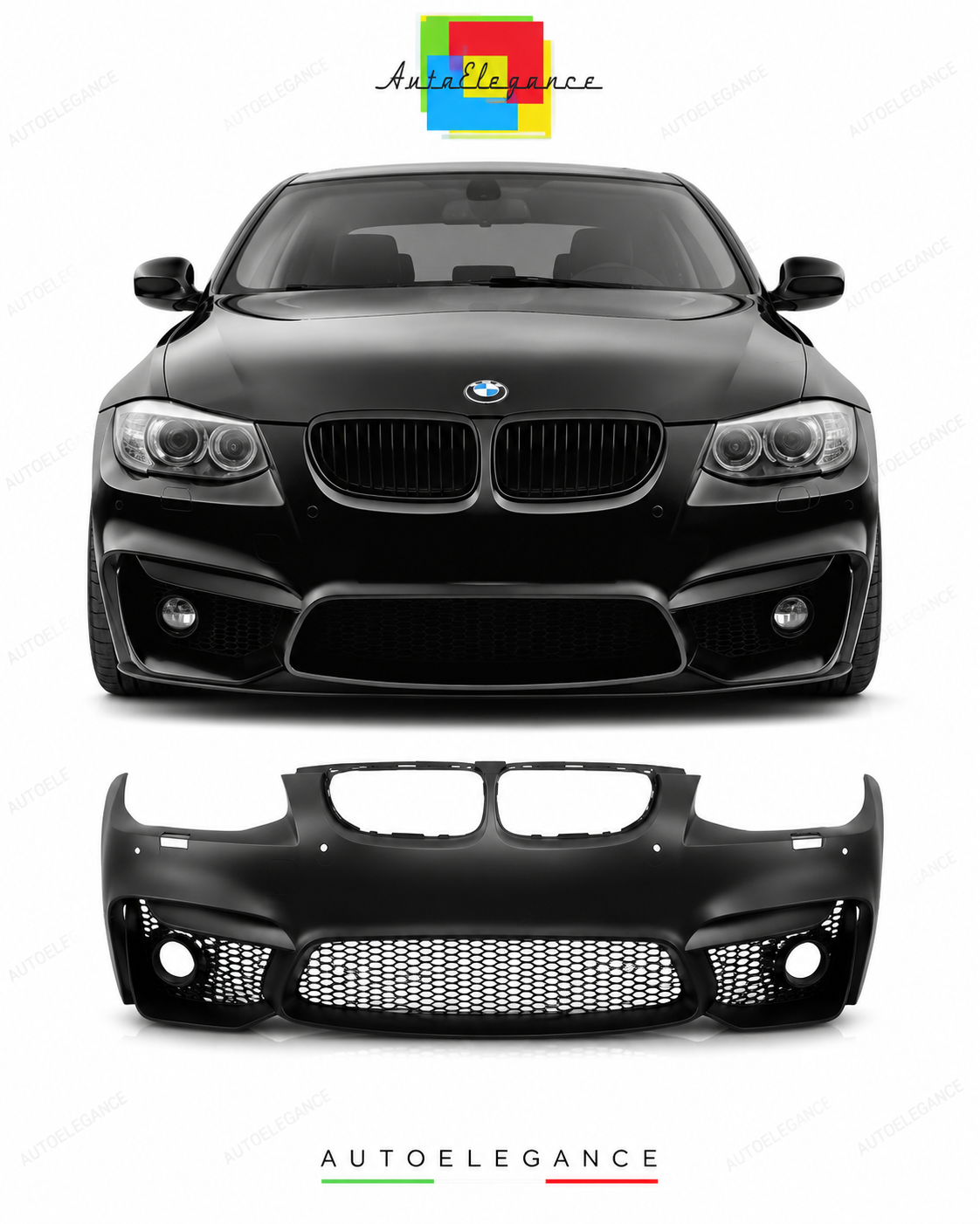 💕PARAURTI ANTERIORE BMW E92 E93 06-10 LOOK M4 PDC SRA GRIGLIE NEBBIA💕