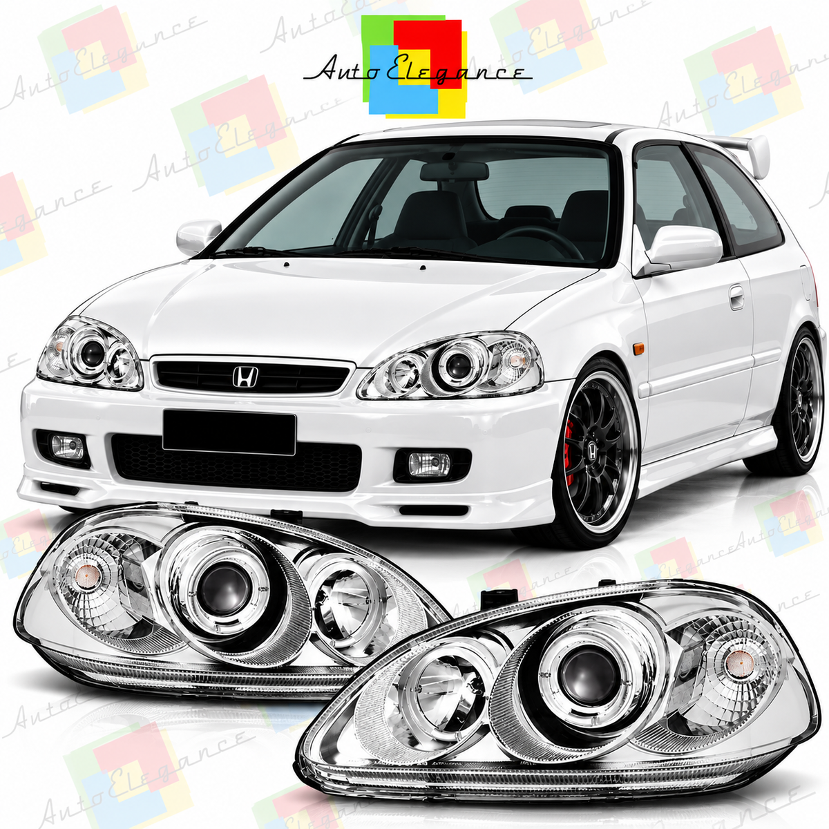 ART.11112  FARI  ANTERIORI ADATTO PER HONDA CIVIC 09.95-02.99  LED