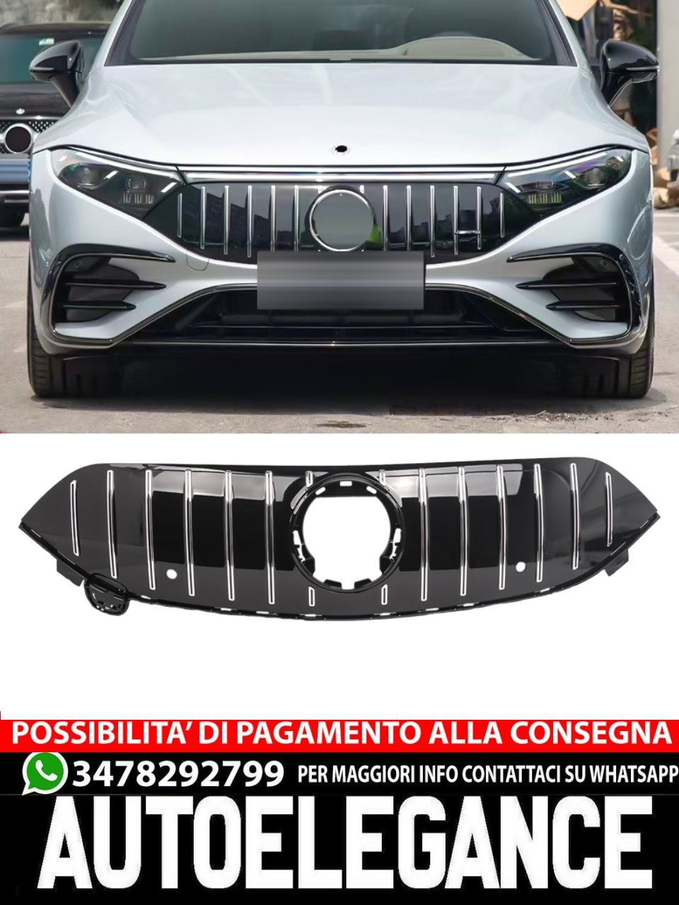 Griglia radiatore adatta per Mercedes EQS W297 V297 cromato lucido nero