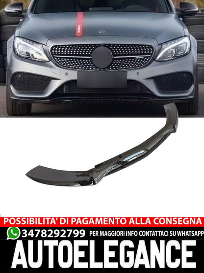 Front Spoiler Suitable for Mercedes C-Class W205 S205 2015-2018 BLACK
