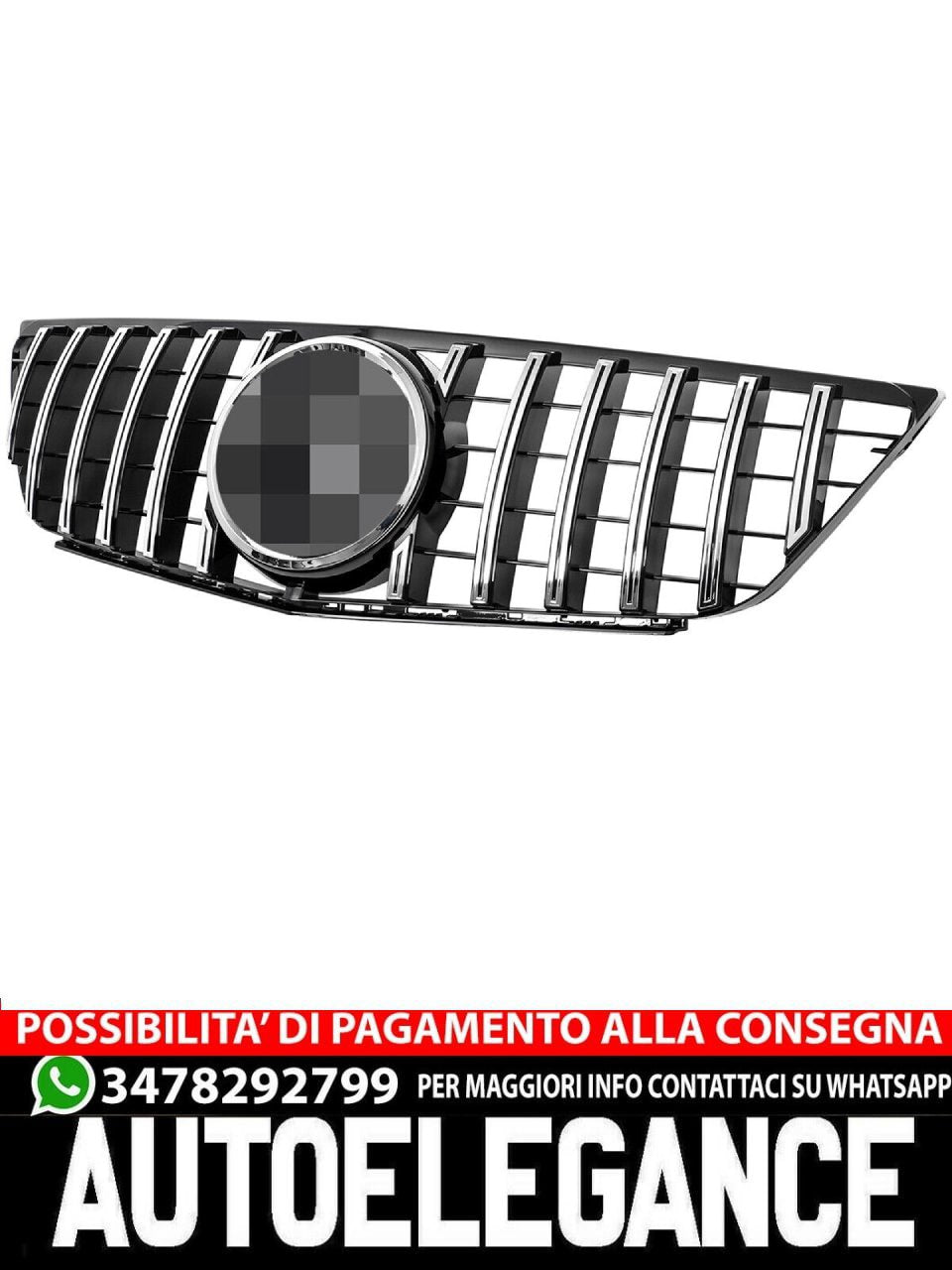 Grill GT Panamericana suitable for Mercedes B-Class W245 2008-2011 black chrome 