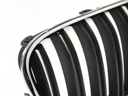 GRIGLIA DOPPIA BARRA NERA CROMATA adatta a BMW F01 09-15