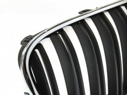 GRIGLIA DOPPIA BARRA NERA CROMATA adatta a BMW F01 09-15