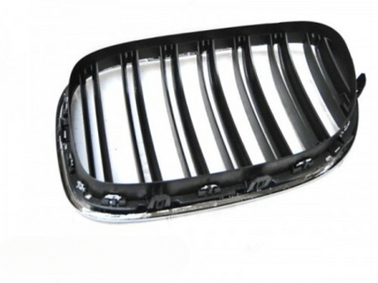 GRIGLIA DOPPIA BARRA NERA CROMATA adatta a BMW F01 09-15