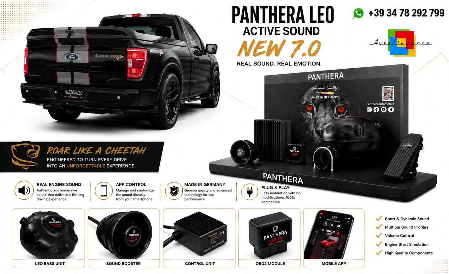 💕ART.2672 PANTHERA Soundsystem Booster 7.0-FORD  Shelby F150 Super Snake💕