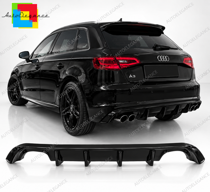 👉DIFFUSORE POSTERIORE AUDI A3 8V SPORTBACK 2012-2016 NERO LUCIDO👈