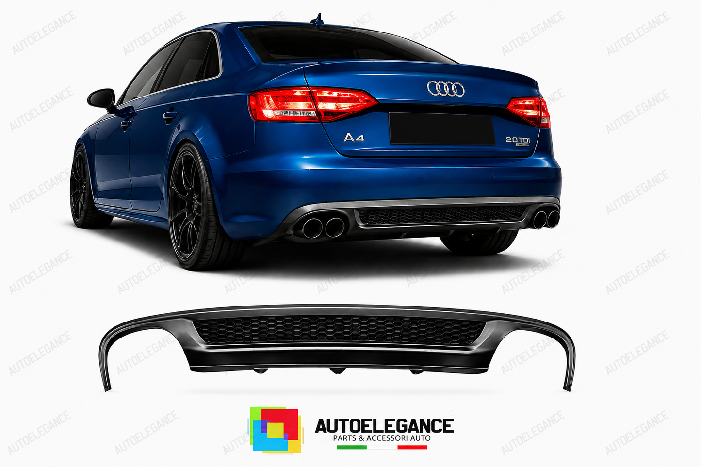 DIFFUSORE AUDI A4 B8 07-11 LOOK S LINE DOPPIA USCITA SU ENTRAMBI I LATI