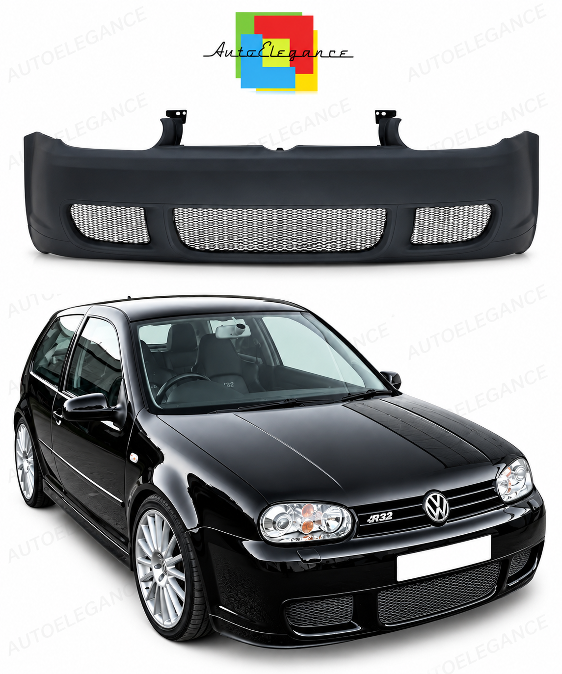 👉Paraurti anteriore stile R32 per VW Golf 4 (1998-2003)👈