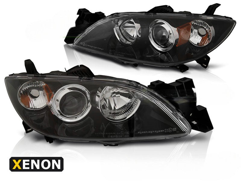 😎FARO ANTERIORE XENON NERO ADATTO PER MAZDA 3 03-09😎