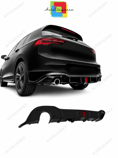 👉Diffusore Posteriore VW Golf 8 20-23 Singola Uscita O---O + Luce Stop ABS👈
