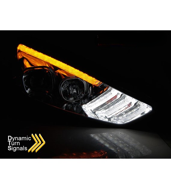 💕 Fari Anteriori Adatto per Ford Focus MK3 15-18 LED DRL Neri 💕