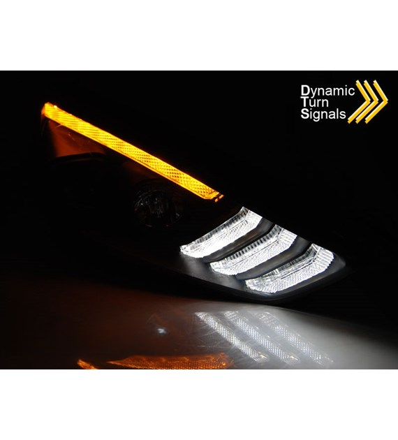 💕 Fari Anteriori Adatto per Ford Focus MK3 15-18 LED DRL Neri 💕