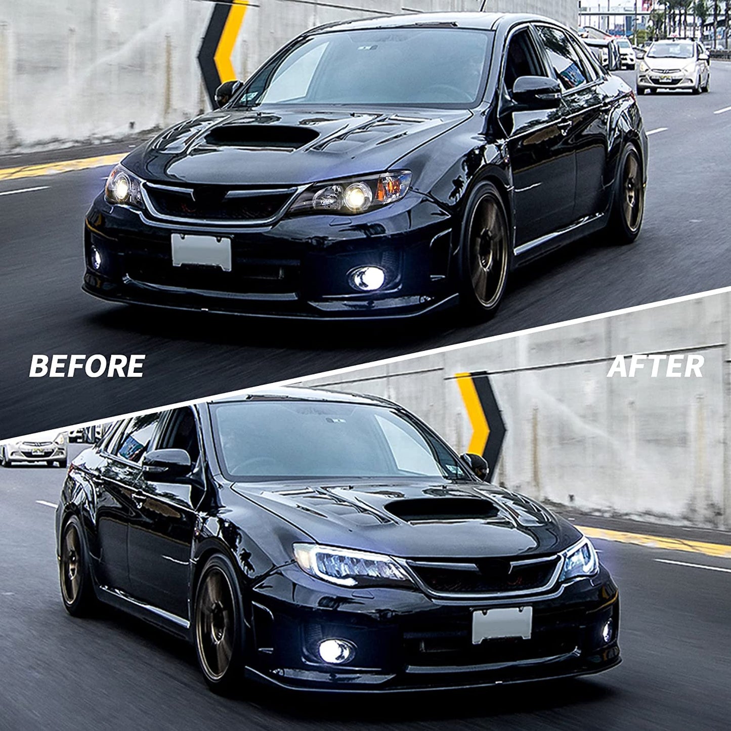 LED Headlights for Subaru WRX STI 2008-2014 with Animation and LED DRL 