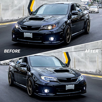 LED Headlights for Subaru WRX STI 2008-2014 with Animation and LED DRL 