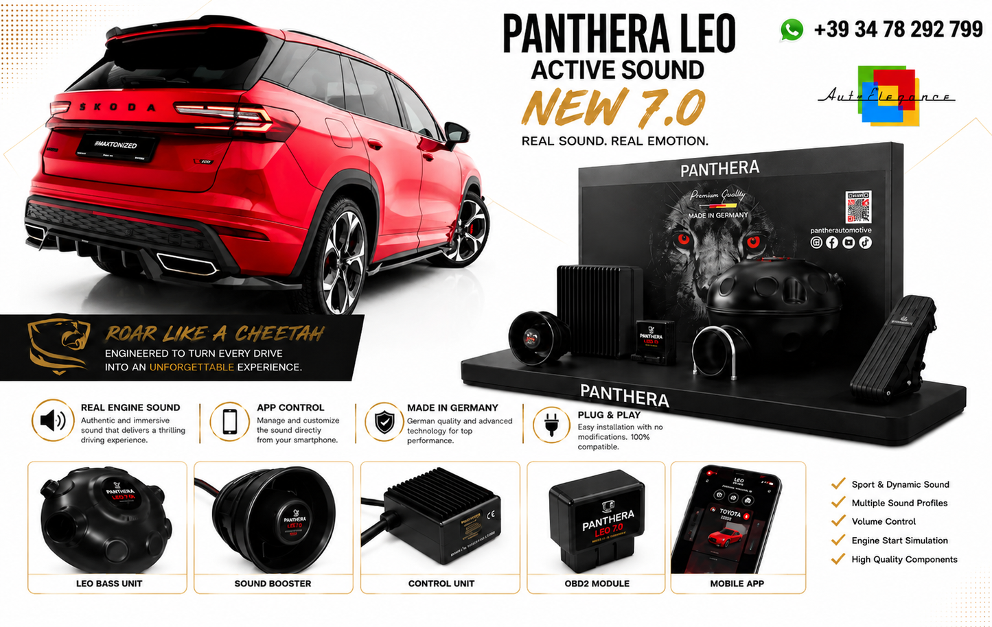 💕ART.2672 PANTHERA Soundsystem Booster 7.0-Skoda Kodiaq RS Mk2💕