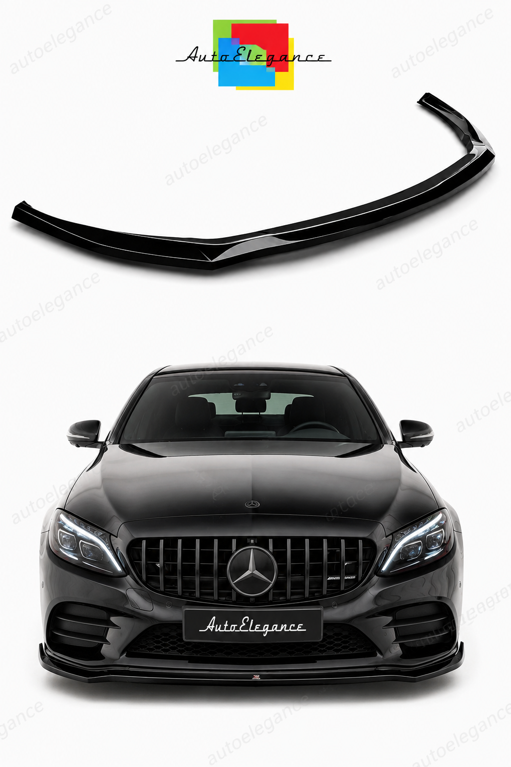 💕Splitter  adatto per Mercedes Classe C AMG Line  nero lucido 💕