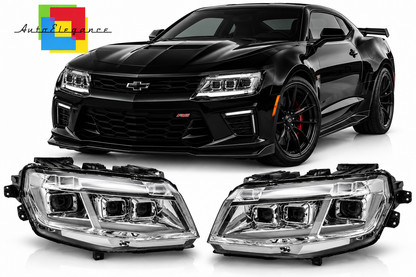 ART.5531 FARI ANTERIORI ADATTO PER CHEVROLET CAMARO 16-18 FULL LED CROMATO