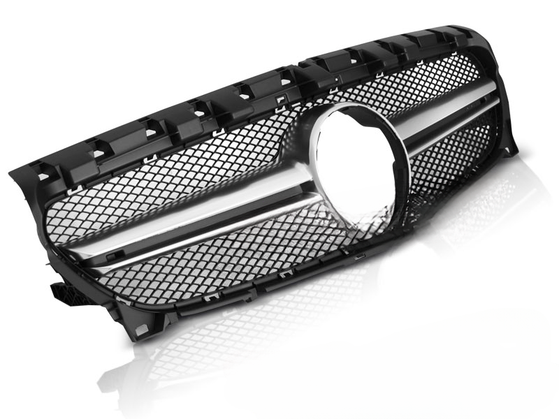 GRIGLIA NERA ARGENTO SPORT LOOK ADATTO PER  MERCEDES CLA W117 13-19