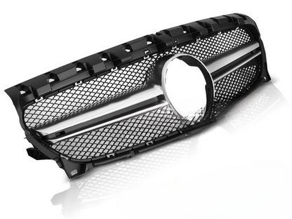 GRIGLIA NERA ARGENTO SPORT LOOK ADATTO PER  MERCEDES CLA W117 13-19