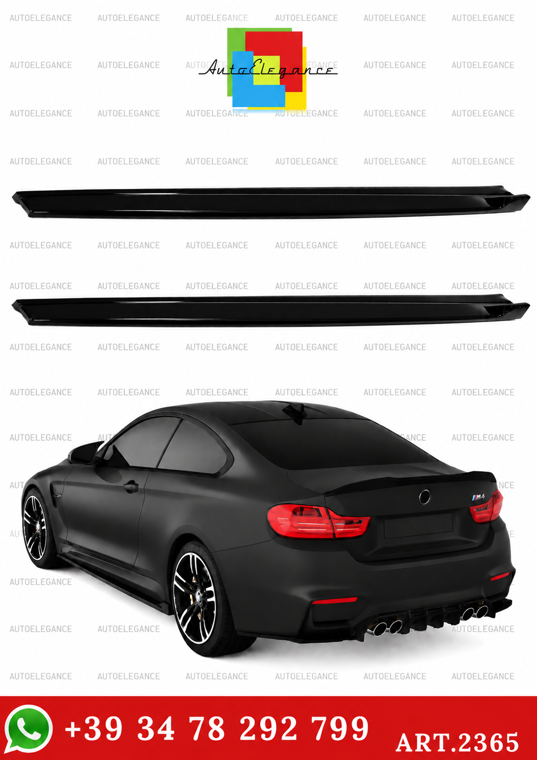 2365 ⭐Sotto Minigonne laterali adatte per BMW Serie 4 M4 F82 (2014–2021)⭐