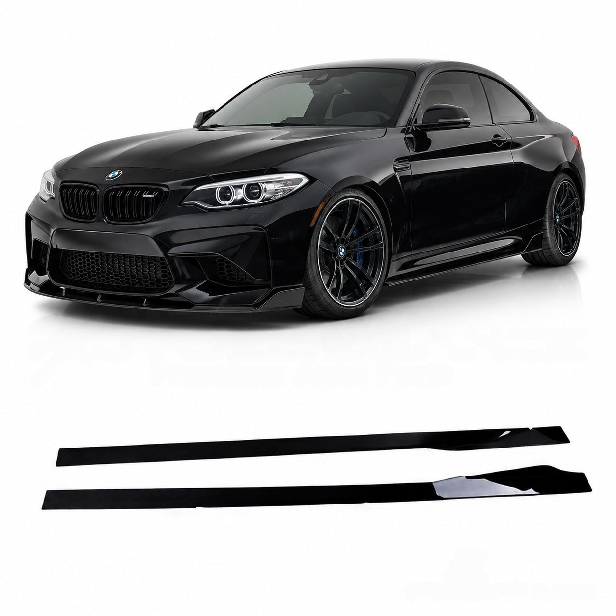 💕ART.10273 SOTTO MINIGONNE M Performance BMW 2 F87 Coupe 15-21 NERO LUCIDO💕