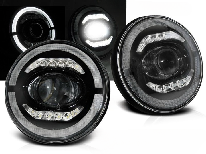 💫ART.6281 FARI OCCHI D'ANGELO LED NERI per JEEP WRANGLER 1996-2018💫