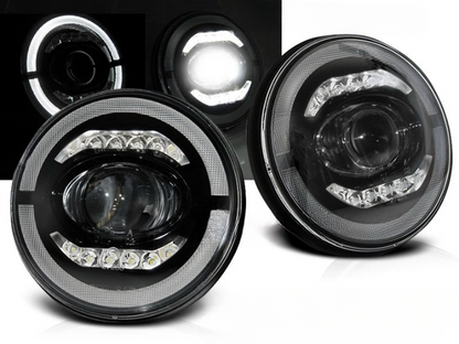 💫ART.6281 FARI OCCHI D'ANGELO LED NERI per JEEP WRANGLER 1996-2018💫