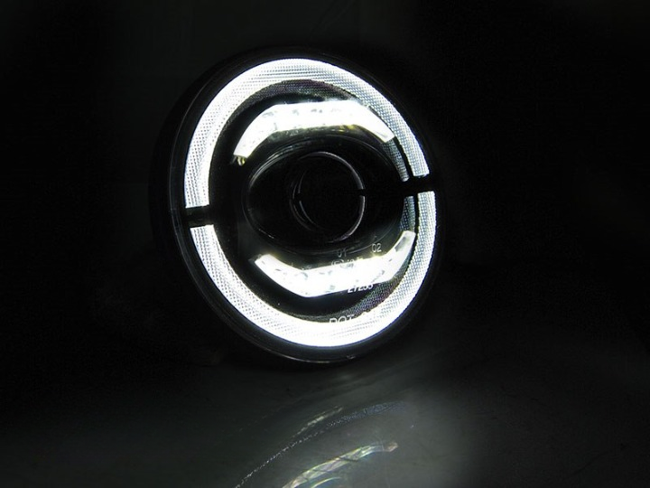 💫ART.6281 FARI OCCHI D'ANGELO LED NERI per JEEP WRANGLER 1996-2018💫