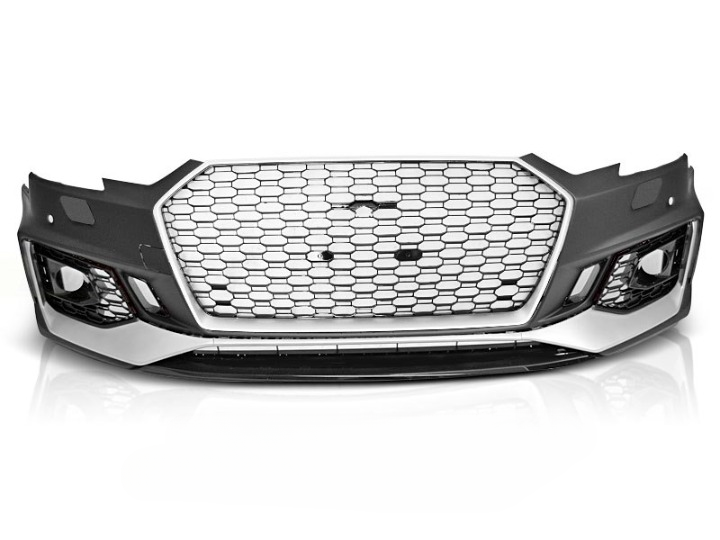 💫ART.7462 Paraurti Anteriore Look RS4 Argento Nero PDC per AUDI A4 B9 2015-2019💫