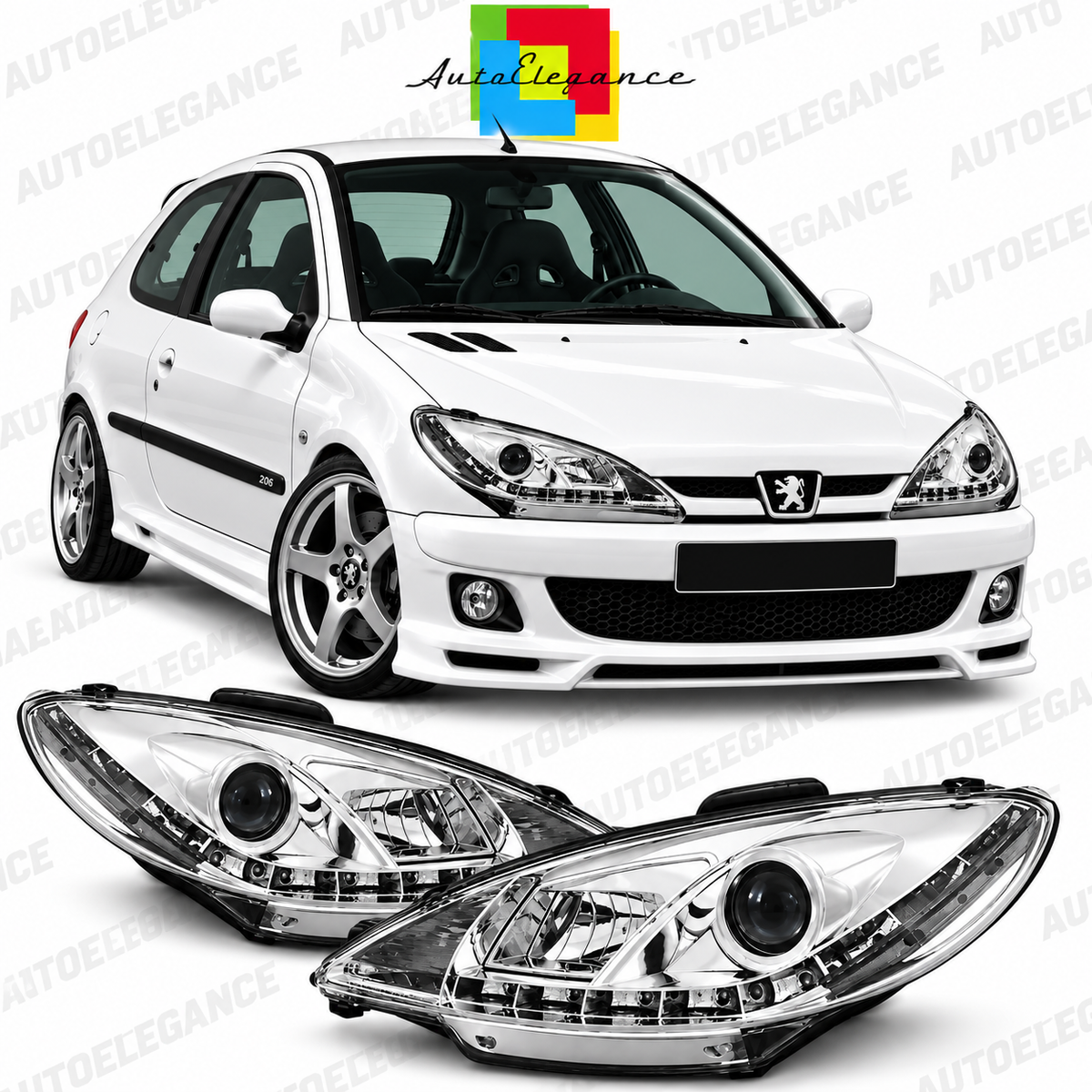ART.11093 FARI  ANTERIORI ADATTO PER PEUGEOT 206 10.98-02