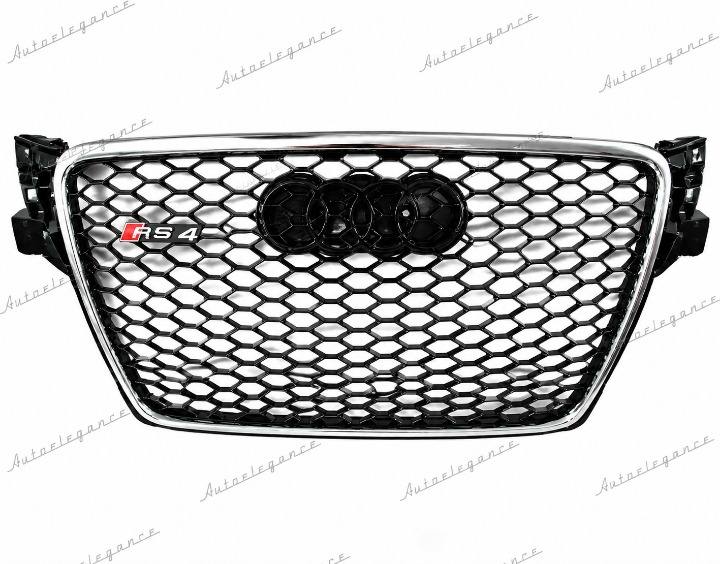 🔥ART.0614 GRIGLIA ADATTO PER AUDI A4 B8 2007-2011 LOOK RS4 BORDO CROMATO🔥