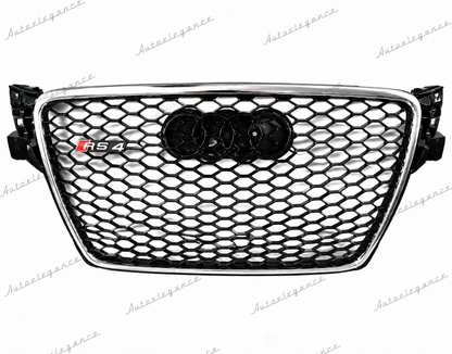 🔥ART.0614 GRIGLIA ADATTO PER AUDI A4 B8 2007-2011 LOOK RS4 BORDO CROMATO🔥