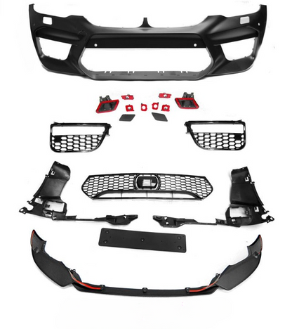 💫ART.7474 Paraurti Anteriore Look M-SPORT PDC + Spoiler per BMW G30 G31 17-20💫